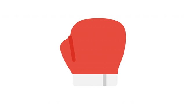 Dynamic animated red boxing glove element, perfect for fitness gyms or sports workout apps and websites