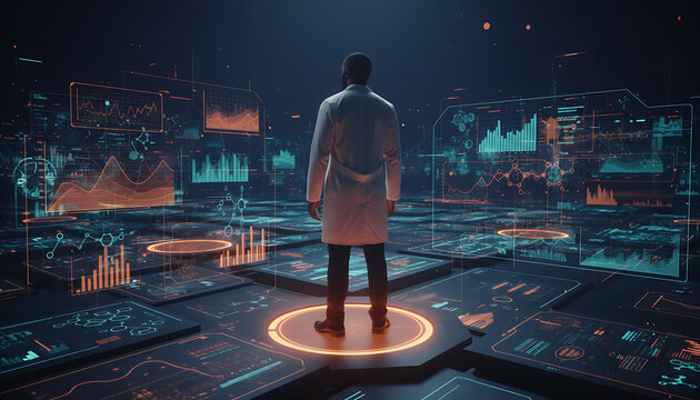 Clinical data intelligence analysis framework concept illustrating medical analytics platforms treatment outcome evaluation systems and evidence based healthcare decision infrastructure. Intelligent H