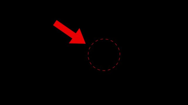 modern ui highlight animation with dashed circle and arrow pointer focus indicator.
