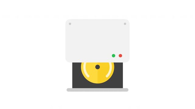 Dynamic animated DVD player element, perfect for software installation or retro media apps and websites