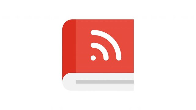 Detailed animated red ebook design, perfect for digital libraries or online reading apps and websites