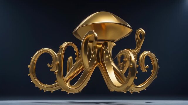 Ornate golden octopus sculpture