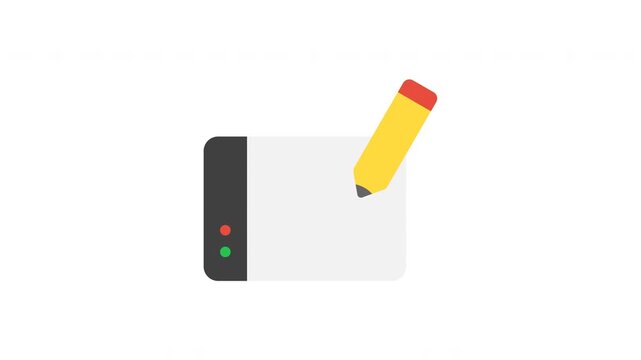 Drawing animated graphic tablet graphic, perfect for digital art production or creative studio apps and websites