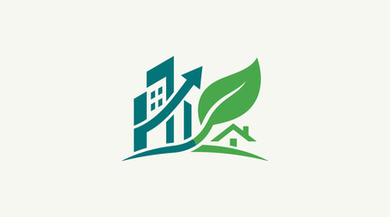 Fototapeta premium Eco-Friendly Real Estate Growth Logo Concept