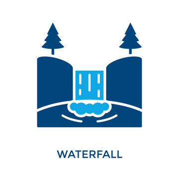 Waterfall Icon Dual Tone Style. Vector Illustration For Graphic Design
