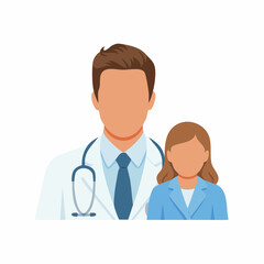 Fototapeta premium Doctor and child in medical setting.
