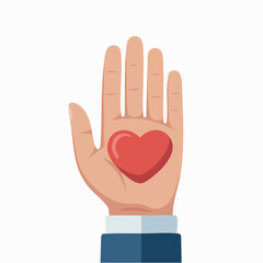 Obraz premium Hand holding a red heart symbol.