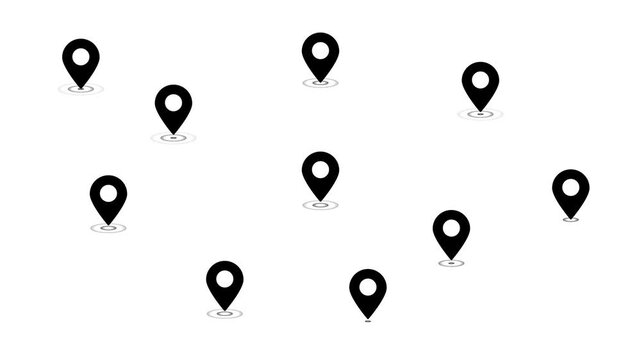 gps map navigator system animation. route destination 3d city streets. searching direction, track or address. pin location detection. animated pin map animated icon. location icon. GPS location pointe