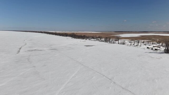Lake Manitoba Frozen at Delta Beach