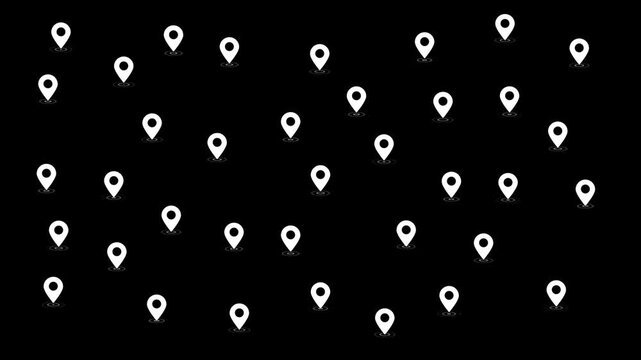 gps map navigator system animation. route destination 3d city streets. searching direction, track or address. pin location detection. animated pin map animated icon. location icon. GPS location pointe