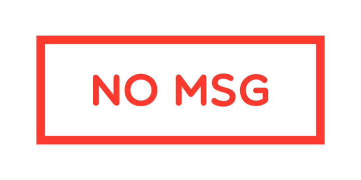 Vector No MSG Label on White Background