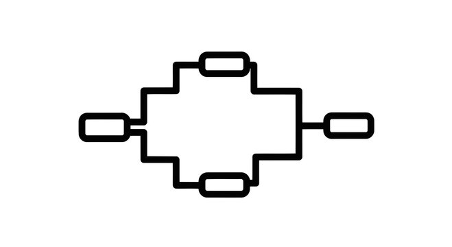 A simple diagram of a device with input and output connections