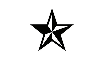 Obraz premium A simple black star icon on a white background is displayed prominently.