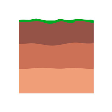 Soil Layers Cross-Section Geology Concept Flat Vector
