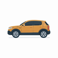 Fototapeta premium Side view of a yellow SUV car.