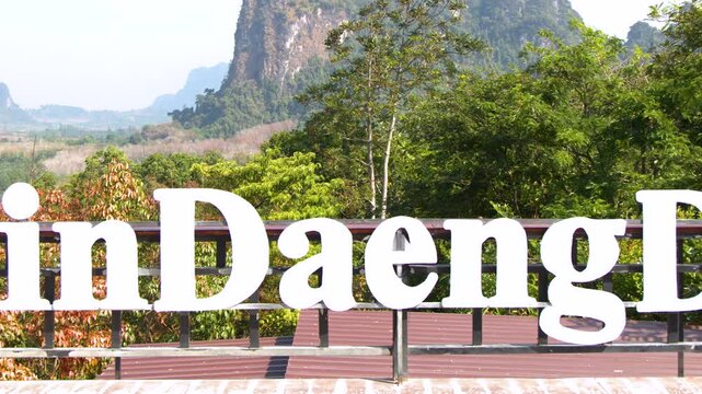 Scenic View of Limestone Mountains from Din Daeng Doi Terrace