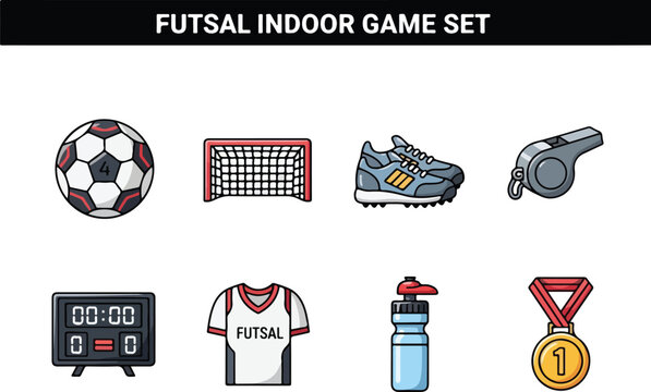 Futsal Indoor Game Set Collection of Equipment for Football Sport and Referee Accessories