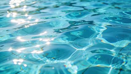 Obraz premium efreshing Swimming Pool Water Surface with Caustic Light Reflections