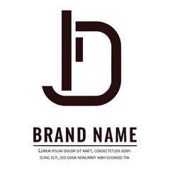 Brown logo design with letter b and brand name text icon © Sunju