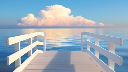 Obraz premium Serene Sunrise over the Ocean Pier
