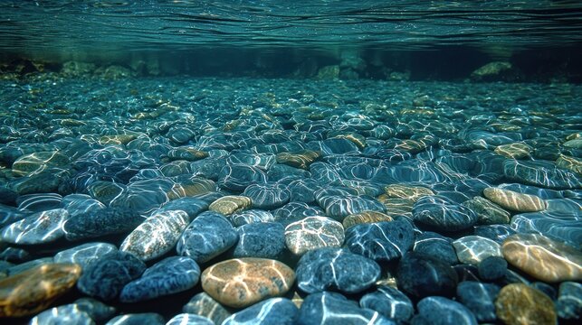 A Glimmering Underwater World: Caustic Light Patterns on a Bed of Smooth Stones