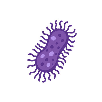 Microorganism cell vector illustration isolated on dark background. Microbiology concept showing bacteria, germ and pathogen for medical science, infection, laboratory and research design