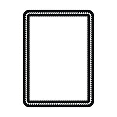 Fototapeta premium Decorative rope braid border frame vector illustration collection minimal black braided edge rectangle rounded frame for label card design