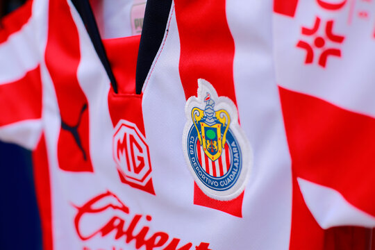 Ciudad de Mexico, Mexico - March 12. 2025: Chivas team jersey from the Mexican league