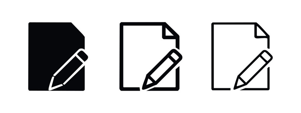 Edit Document Icons Set for Writing and Note Taking