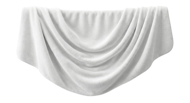 Soft white terry cloth towel gracefully draped