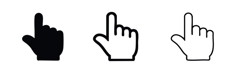 Obraz premium Hand cursor icons set. Pointer or click symbol. User interaction. Vector illustration.