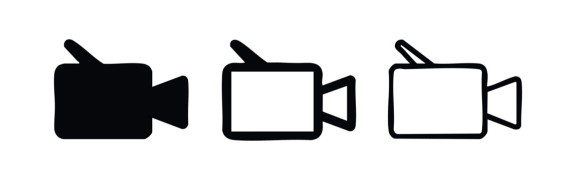 Handheld Video Camera Recorder Icons Set for Film and Media