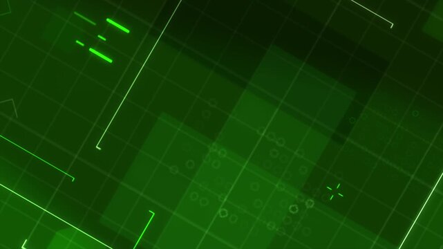 Green sci-fi HUD interface with grid overlay, pixel glitch, and fractal noise distortion. Futuristic UI data visualization background for AI, tech, and cyber systems