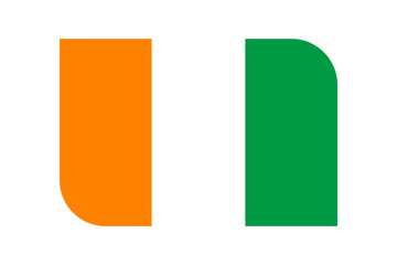 Ivory Coast flag icon with rounded corners on transparent background © Sajeeb