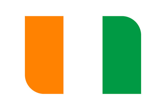 Ivory Coast flag icon with rounded corners on transparent background