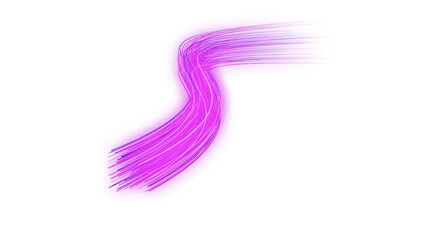 Fototapeta premium PNG image of Vibrant purple light trails, glowing neon motion blur effect, abstract magenta energy wave for futuristic graphic design projects isolated on Transparent Background