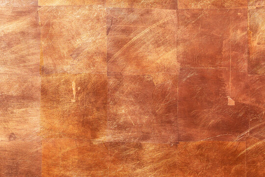 vintage copper leaf textured background with square pattern