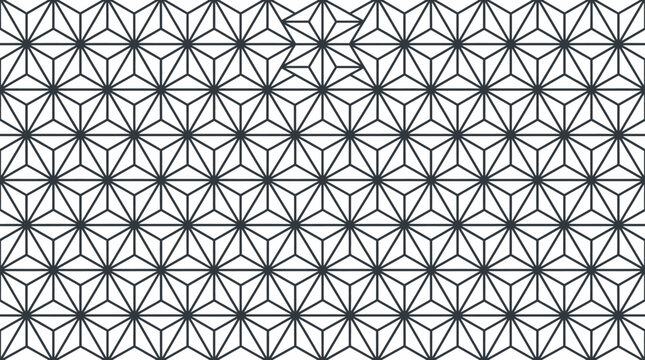 Monochrome geometric tessellation pattern with repeating stars.