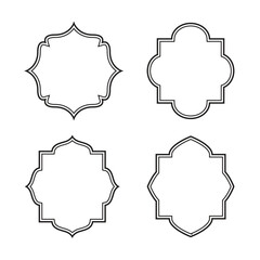 Fototapeta premium Islamic shapes line pattern frame line
