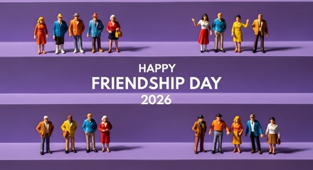 Fototapeta premium Celebrate international friendship day 2024 with friends around the world honoring bonds of friendship globally