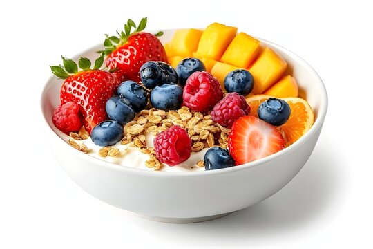 bowl of muesli with berries