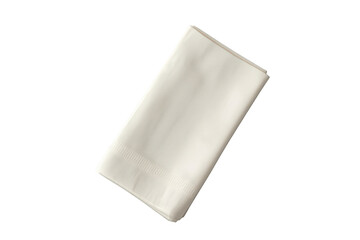 Naklejka premium White folded paper napkin presenting cleanliness and hygiene for kitchen or catering use, isolated on transparent background