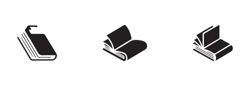 Isometric open book icons for 3d perspective digital interface and creative reading concept designs
