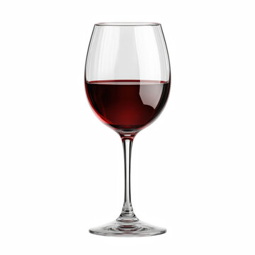 Red wine glass isolated on transparent background