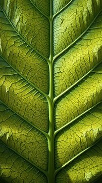 leaf veins macro shot, green leaf texture, close-up detail