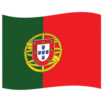 The national flag of portugal featuring green and red fields