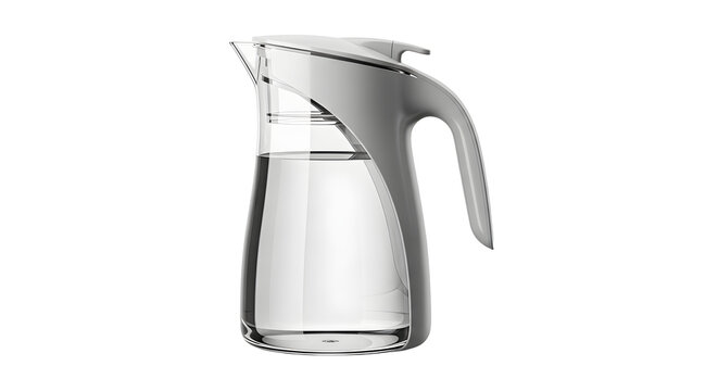 Sleek glass and silver water pitcher with modern design for easy pouring