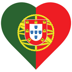 Obraz premium A heart shaped depiction of the portuguese national coat of arms
