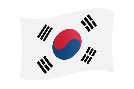 The national flag of south korea featuring a red and blue symbol