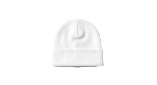 Soft white beanie hat for cold weather fashion